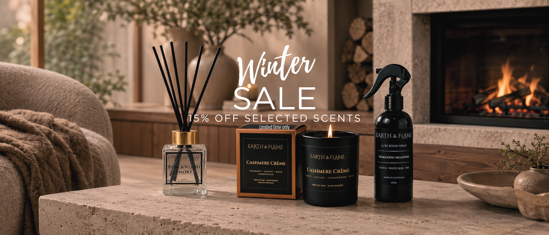 Earth & Flame home fragrance products